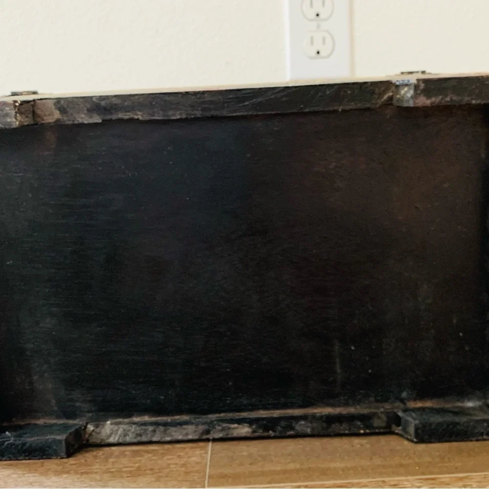 Wooden Jewelry Box with Metal ornaments
